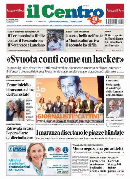 Prima pagina Il Centro | Teramo