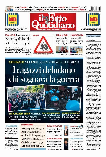 Prima pagina Il Fatto Quotidiano