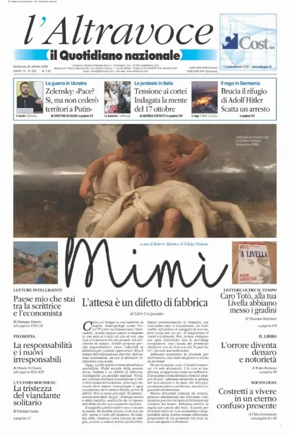 Prima pagina Il Quotidiano del Sud | L'Altravoce