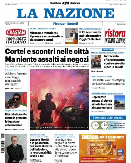 Prima pagina La Nazione