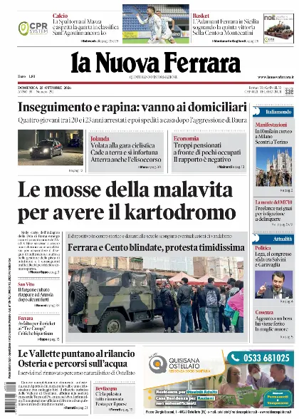 Prima pagina La Nuova Ferrara