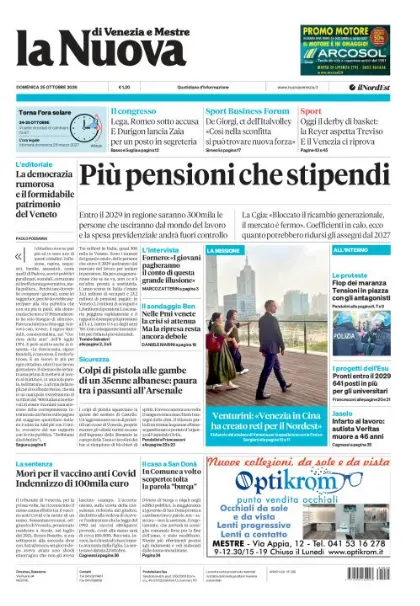 Prima pagina La Nuova di Venezia e Mestre | Venezia e Mestre