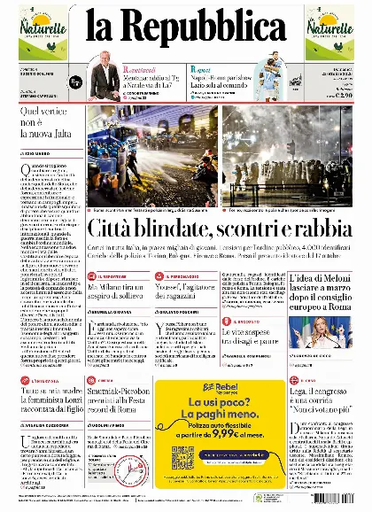 Prima pagina la Repubblica