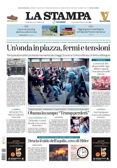 Prima pagina La Stampa | Novara