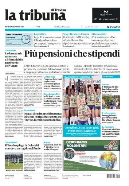Prima pagina La Tribuna di Treviso | Treviso