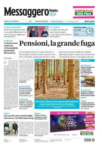 Prima pagina Messaggero Veneto | Pordenone