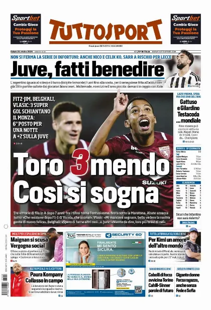 Prima pagina Tuttosport