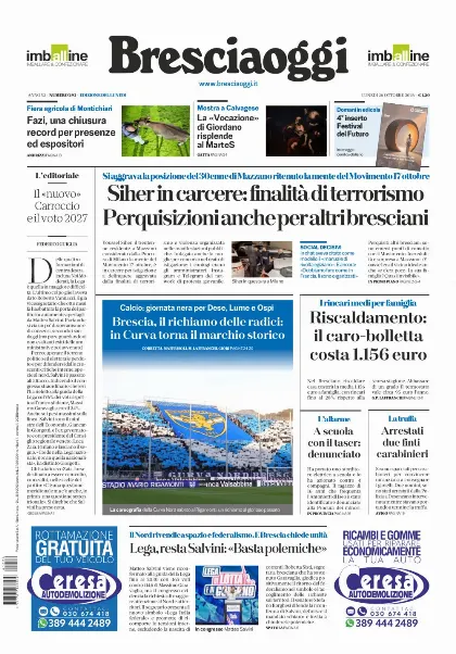 Prima pagina Bresciaoggi