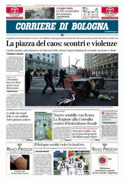 Prima pagina Corriere di Bologna