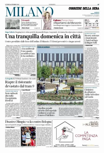 Prima pagina Corriere della Sera | Milano