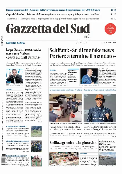 Prima pagina Gazzetta del Sud