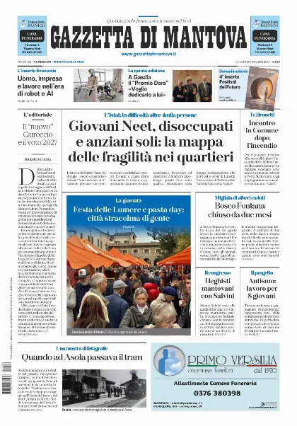 Prima pagina Gazzetta di Mantova