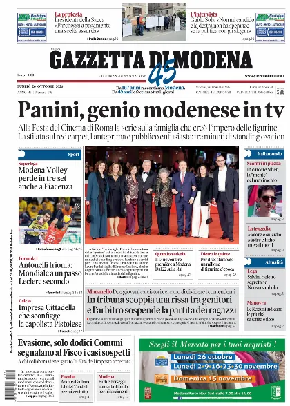 Prima pagina Gazzetta di Modena
