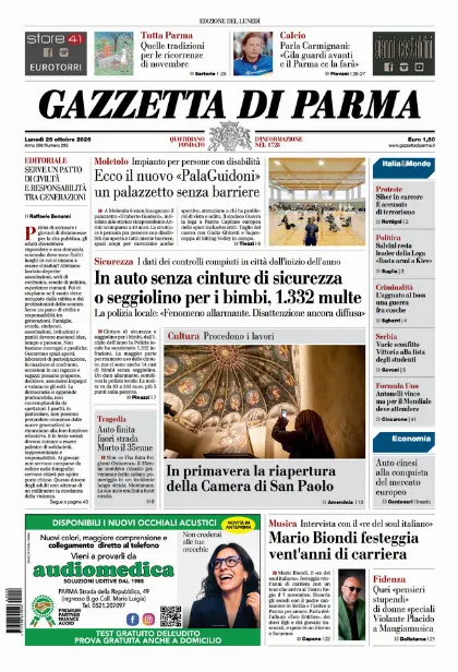 Prima pagina Gazzetta di Parma