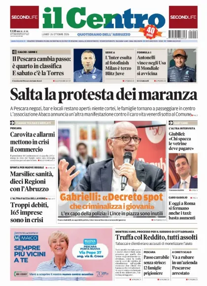 Prima pagina Il Centro | Pescara