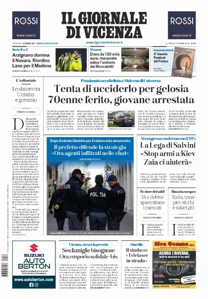 Prima pagina Il Giornale di Vicenza