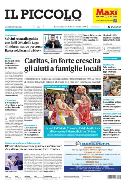 Prima pagina Il Piccolo | Gorizia e Monfalcone