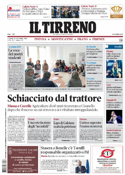 Prima pagina Il Tirreno