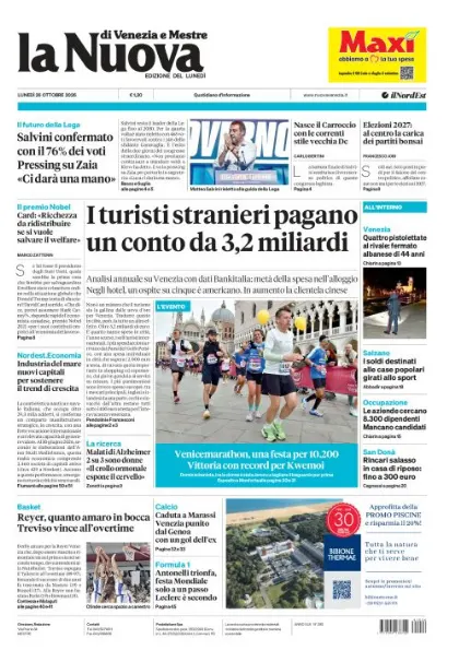 Prima pagina La Nuova di Venezia e Mestre | Venezia e Mestre