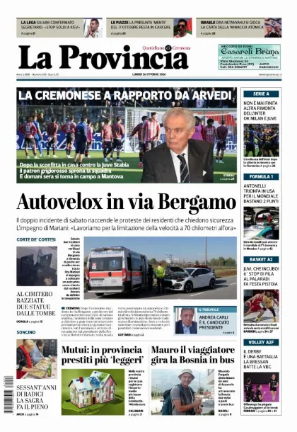 Prima pagina La Provincia