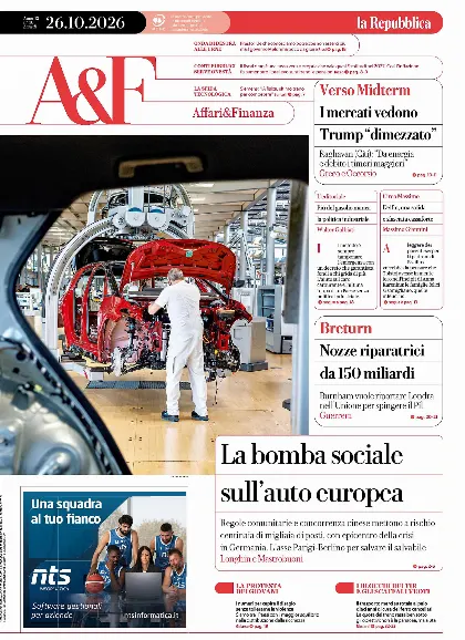 Prima pagina la Repubblica