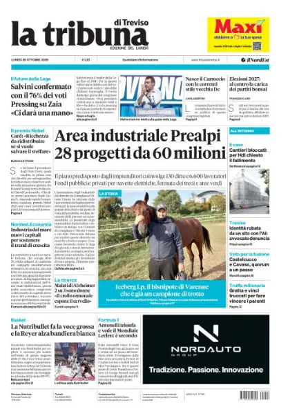 Prima pagina La Tribuna di Treviso | Treviso