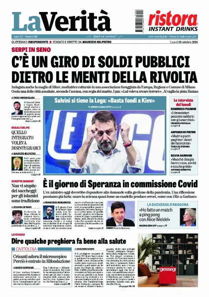 Prima pagina La Verita