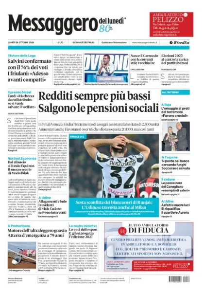 Prima pagina Messaggero Veneto | Gorizia