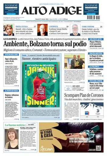 Prima pagina Alto Adige