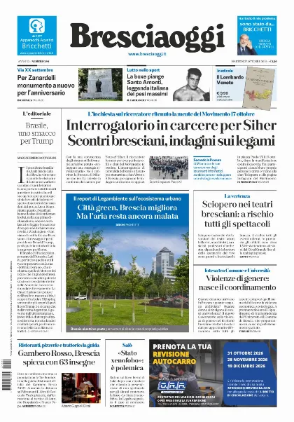 Prima pagina Bresciaoggi