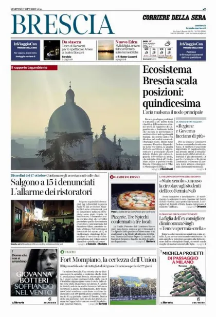 Prima pagina Corriere della Sera | Brescia