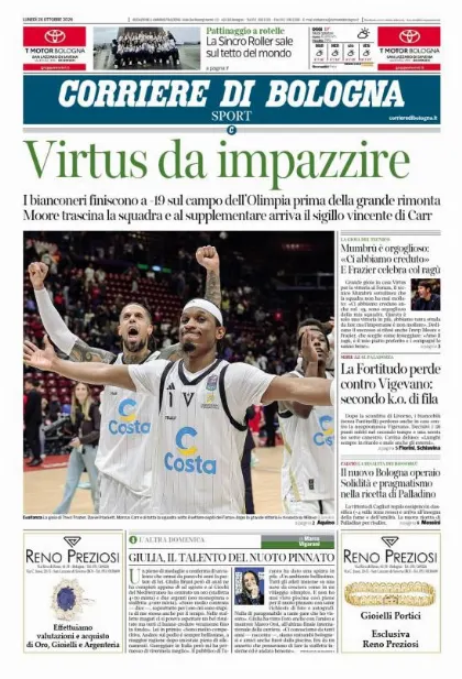 Prima pagina Corriere di Bologna