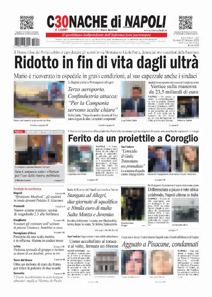 Prima pagina Cronache di Napoli