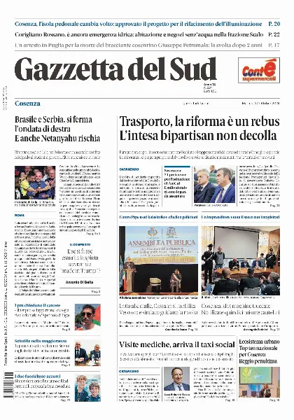 Prima pagina Gazzetta del Sud | Cosenza