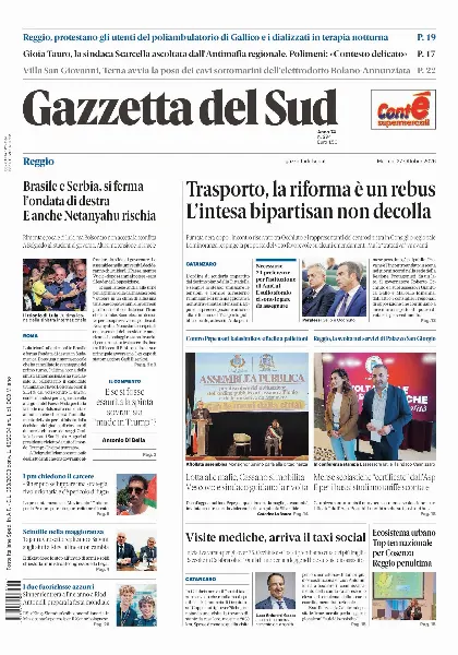 Prima pagina Gazzetta del Sud | Reggio Calabria