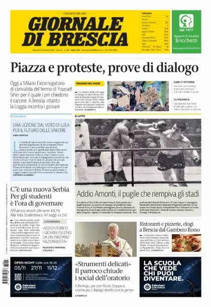Prima pagina Giornale di Brescia