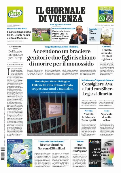 Prima pagina Il Giornale di Vicenza
