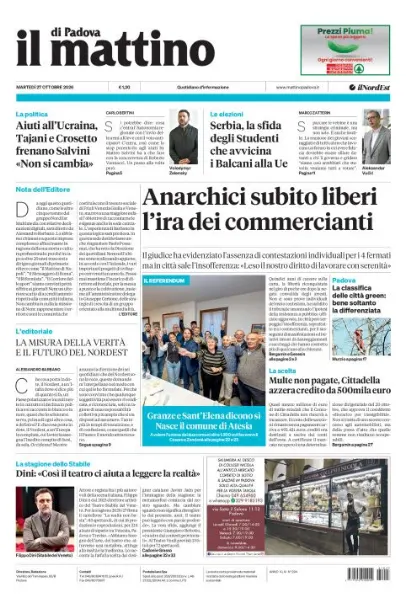 Prima pagina Il Mattino di Padova | Padova