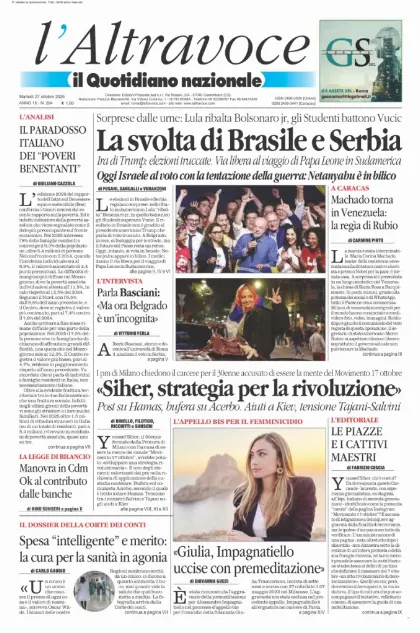 Prima pagina Il Quotidiano del Sud | L'Altravoce