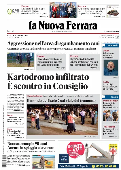 Prima pagina La Nuova Ferrara