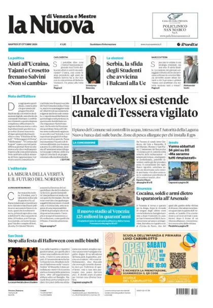 Prima pagina La Nuova di Venezia e Mestre | Venezia e Mestre