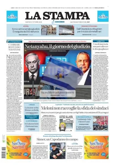 Prima pagina La Stampa | Novara