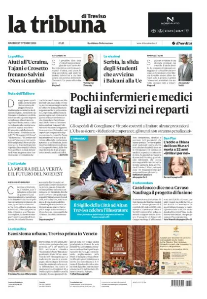 Prima pagina La Tribuna di Treviso | Treviso
