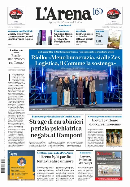 Prima pagina L'Arena