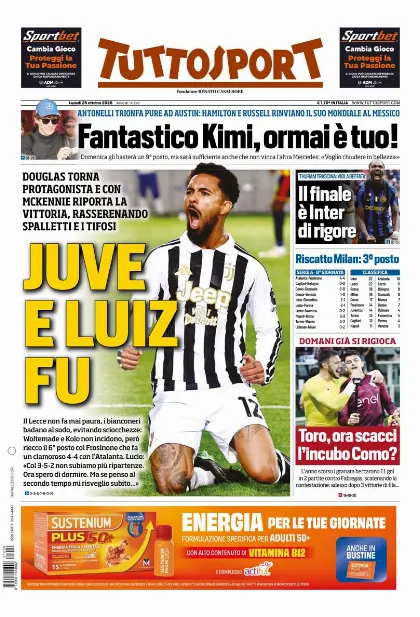 Prima pagina Tuttosport