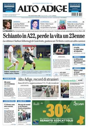 Prima pagina Alto Adige