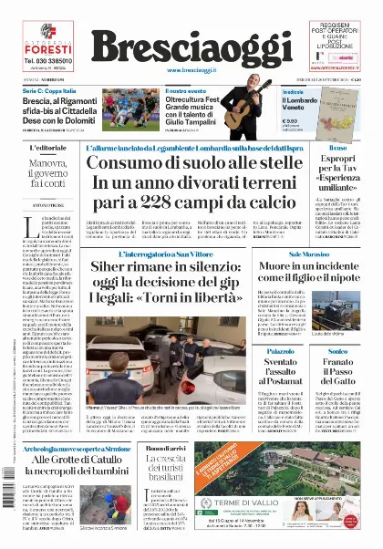 Prima pagina Bresciaoggi