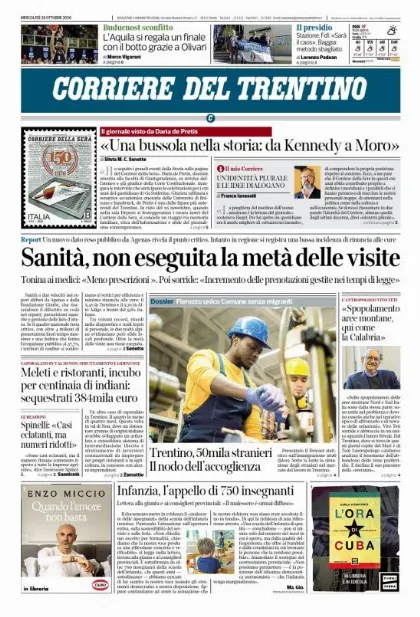 Prima pagina Corriere del Trentino