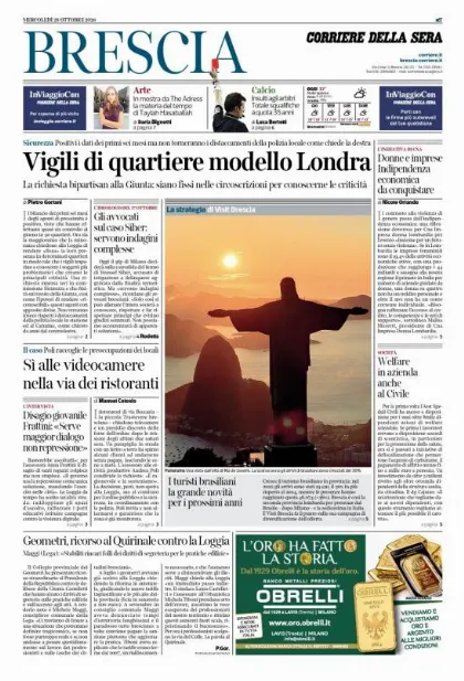 Prima pagina Corriere della Sera | Brescia