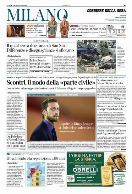 Prima pagina Corriere della Sera | Milano